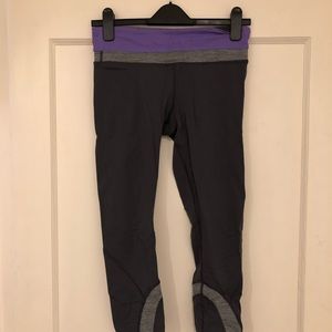 Lululemon Running Crop Leggings - Grey and Purple